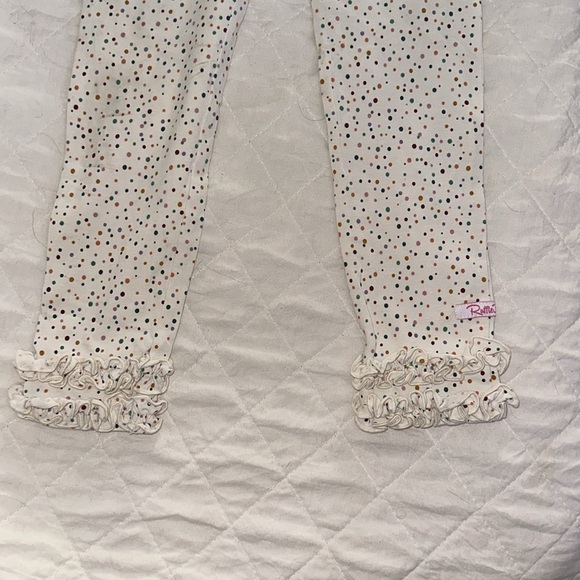 RUFFLE BUTTS Speckled Pull On Legging Ruffle Bottom Hem Girls 6/7 - Picture 3 of 7